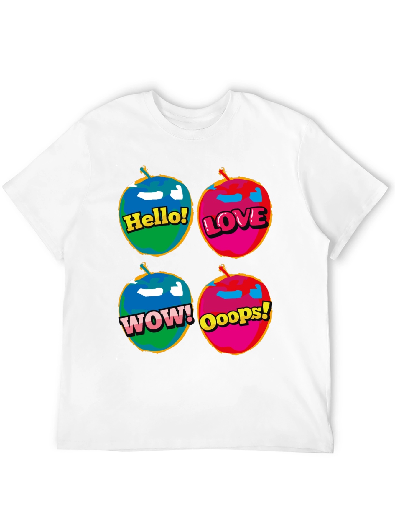 Pop Art Emoji T-Shirt - Hello Love Wow Oops!