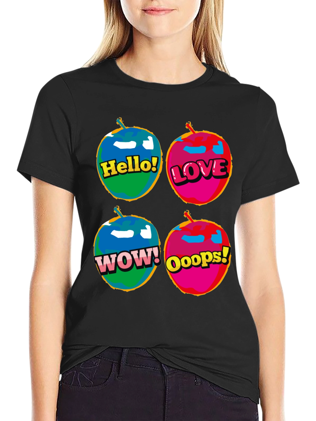 Pop Art Emoji T-Shirt - Hello Love Wow Oops!