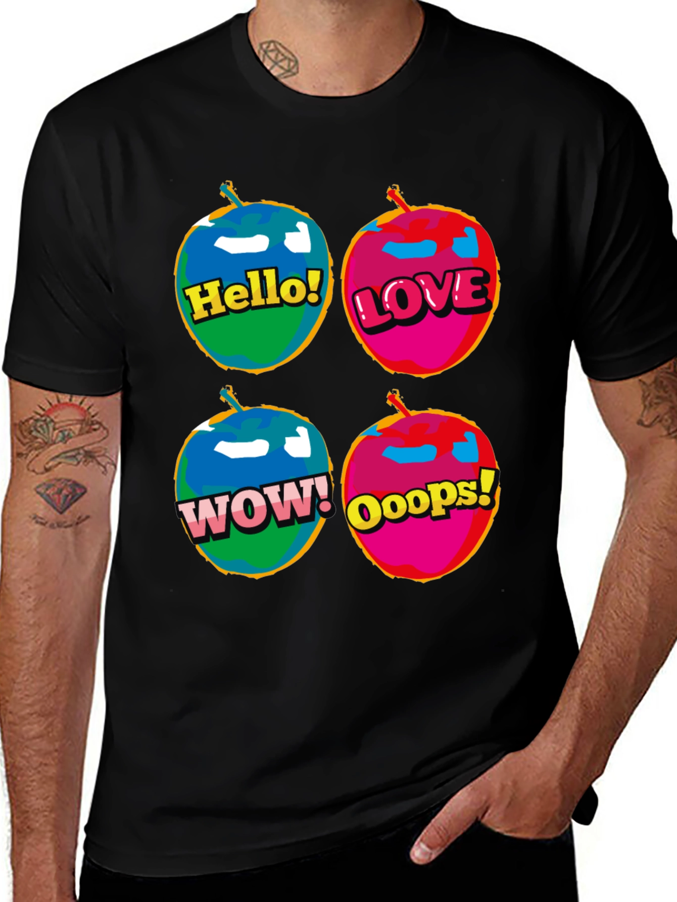 Pop Art Emoji T-Shirt - Hello Love Wow Oops!