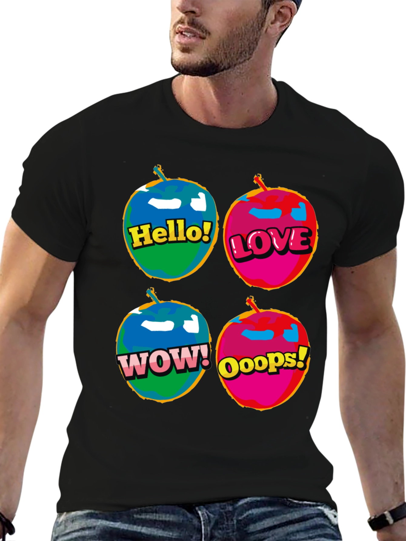 Pop Art Emoji T-Shirt - Hello Love Wow Oops!