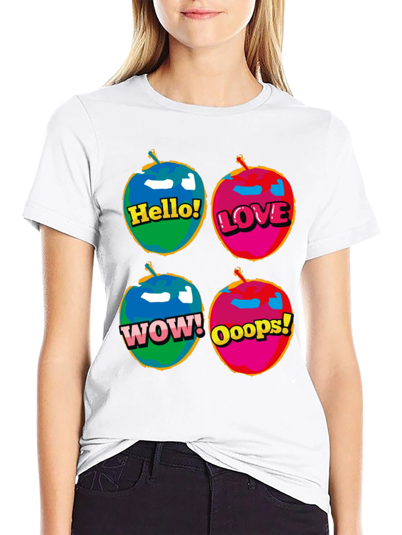 Pop Art Emoji T-Shirt - Hello Love Wow Oops!