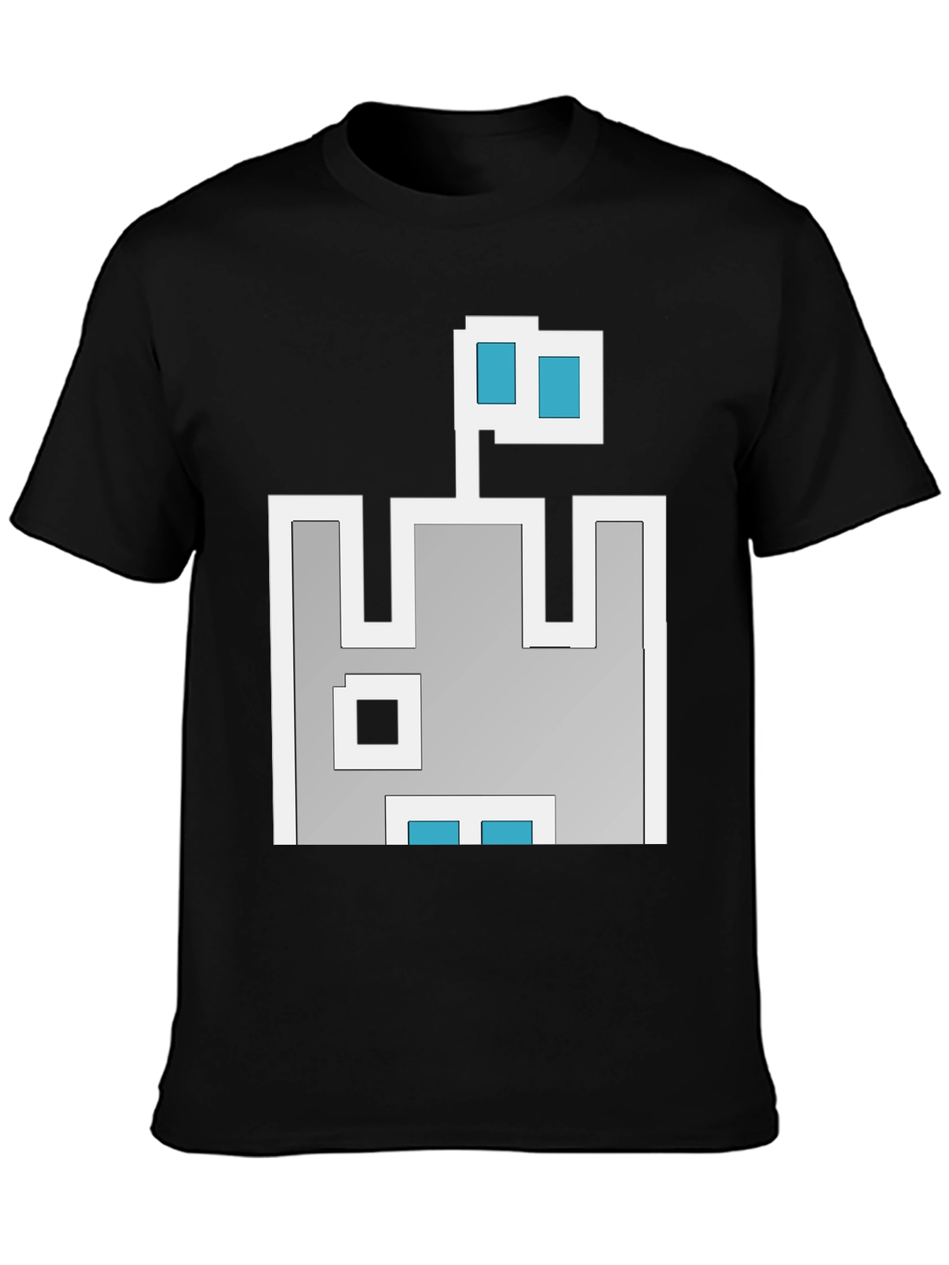 Retro Pixel Castle T-Shirt - Black