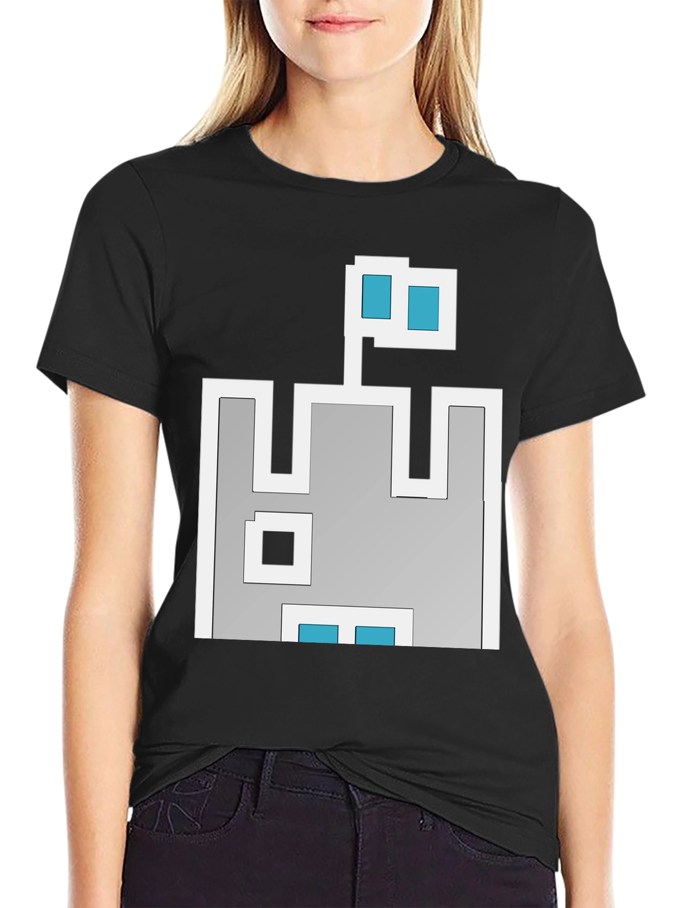 Retro Pixel Castle T-Shirt - Black
