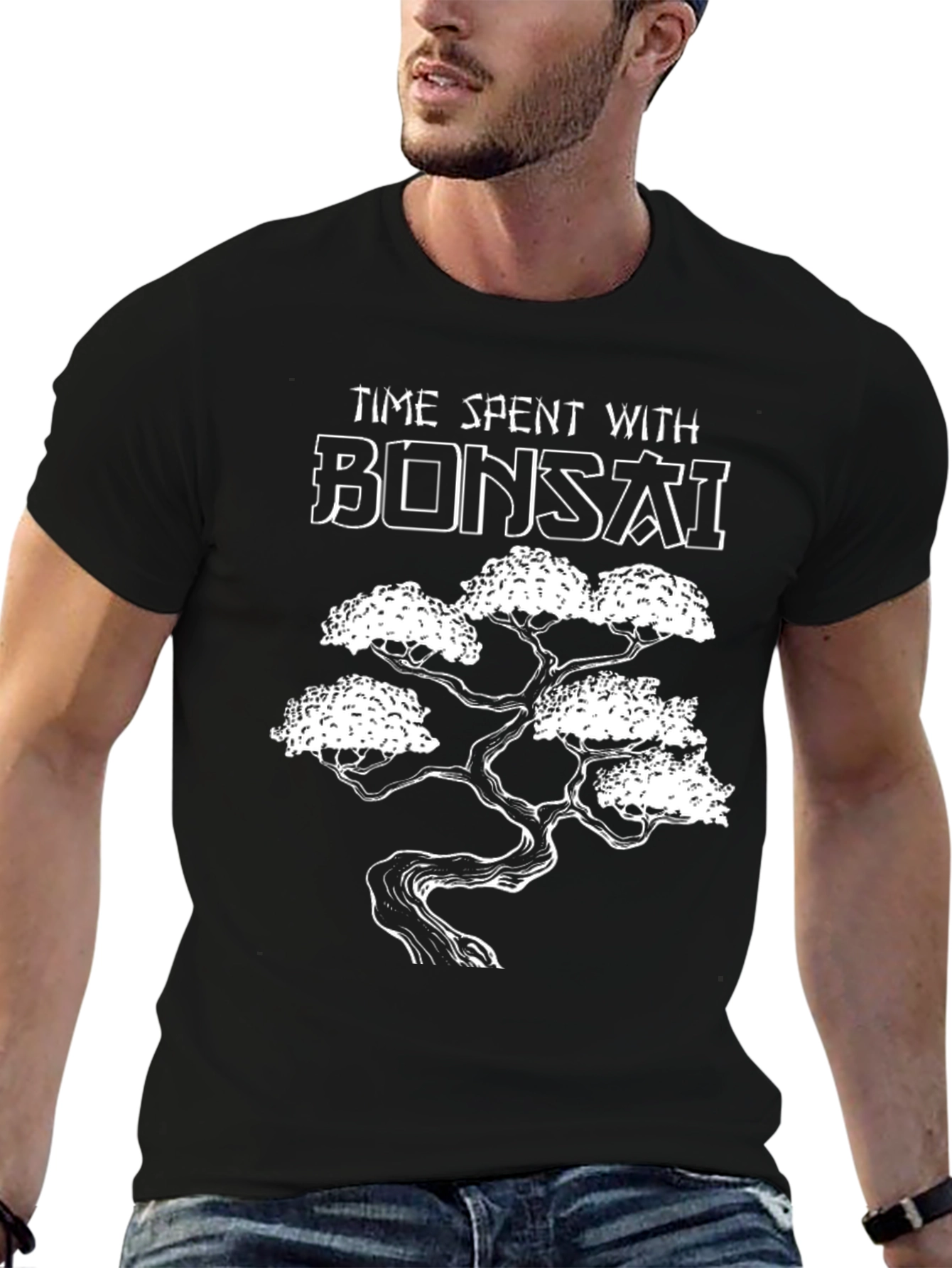 Bonsai Tree Graphic T-Shirt - Time Spent with Bonsai