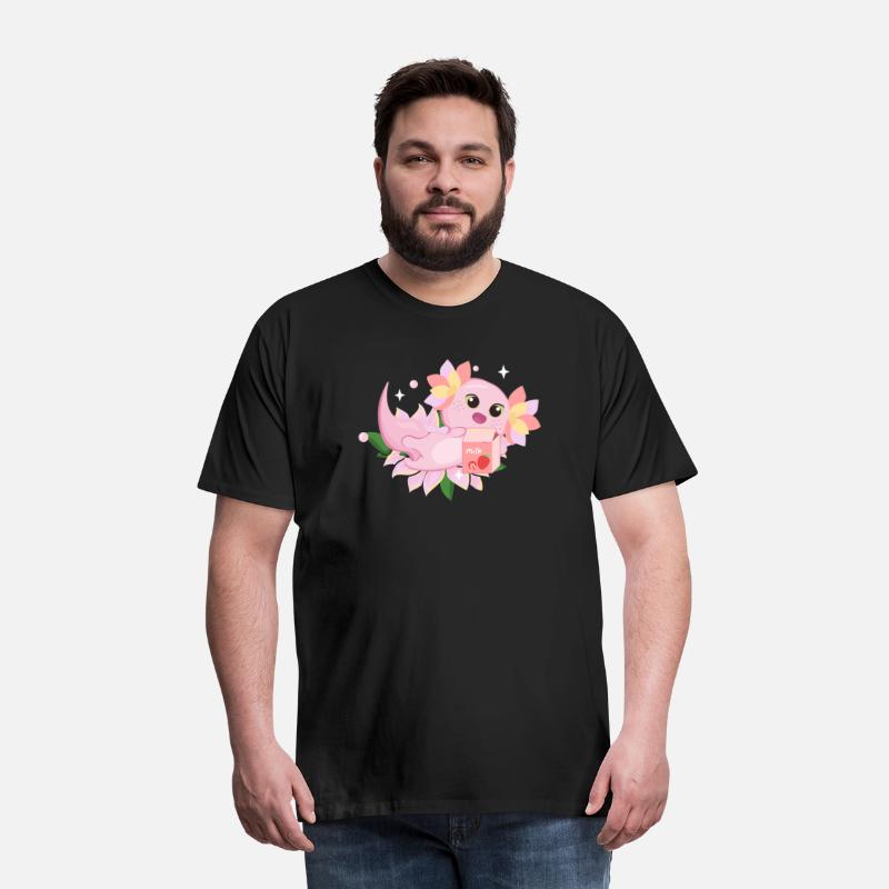 Axolotl Strawberry Milk Milkshake Floral Kawaii