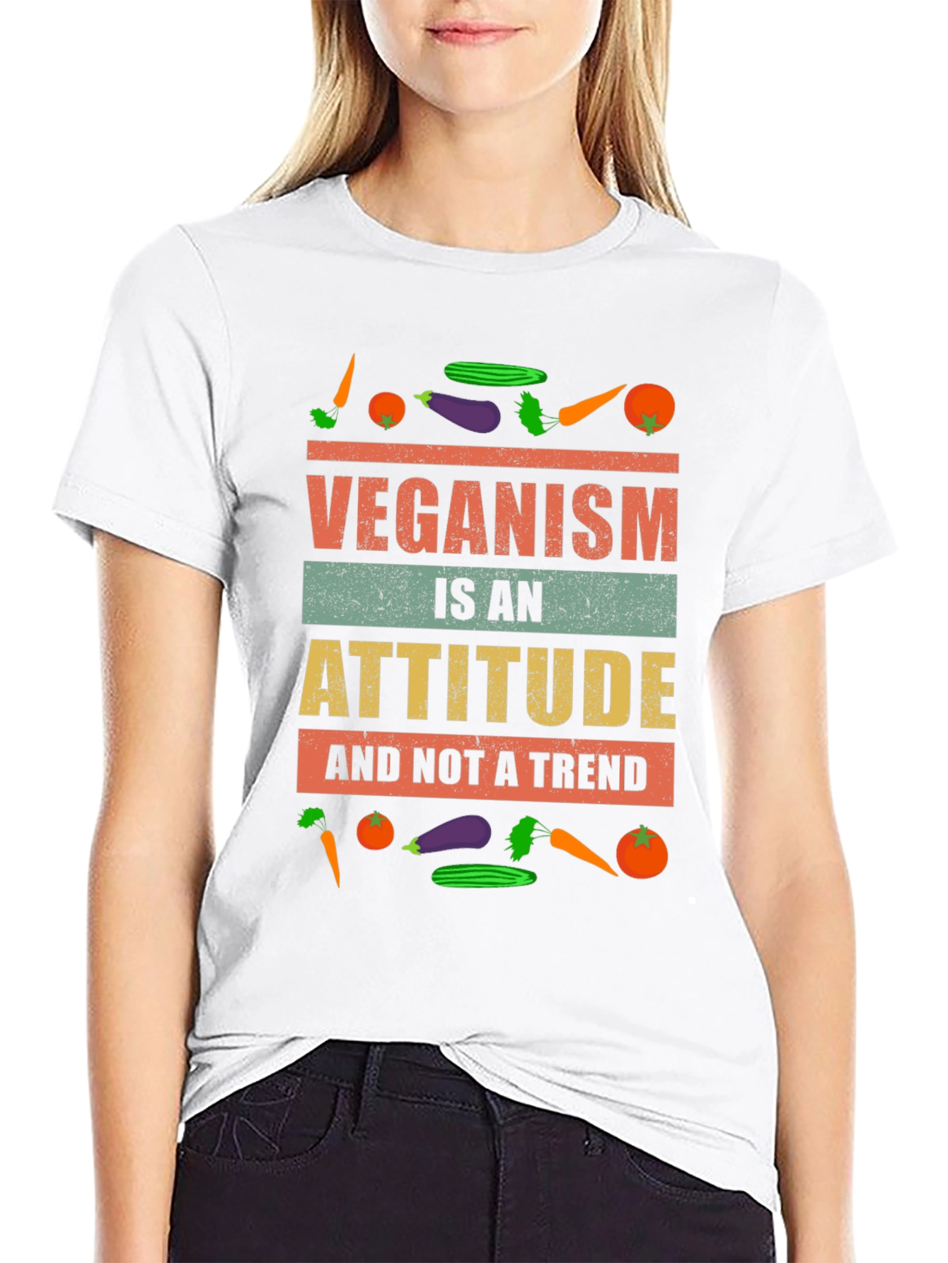 Veganism Attitude T-Shirt -  Unisex Black Tee