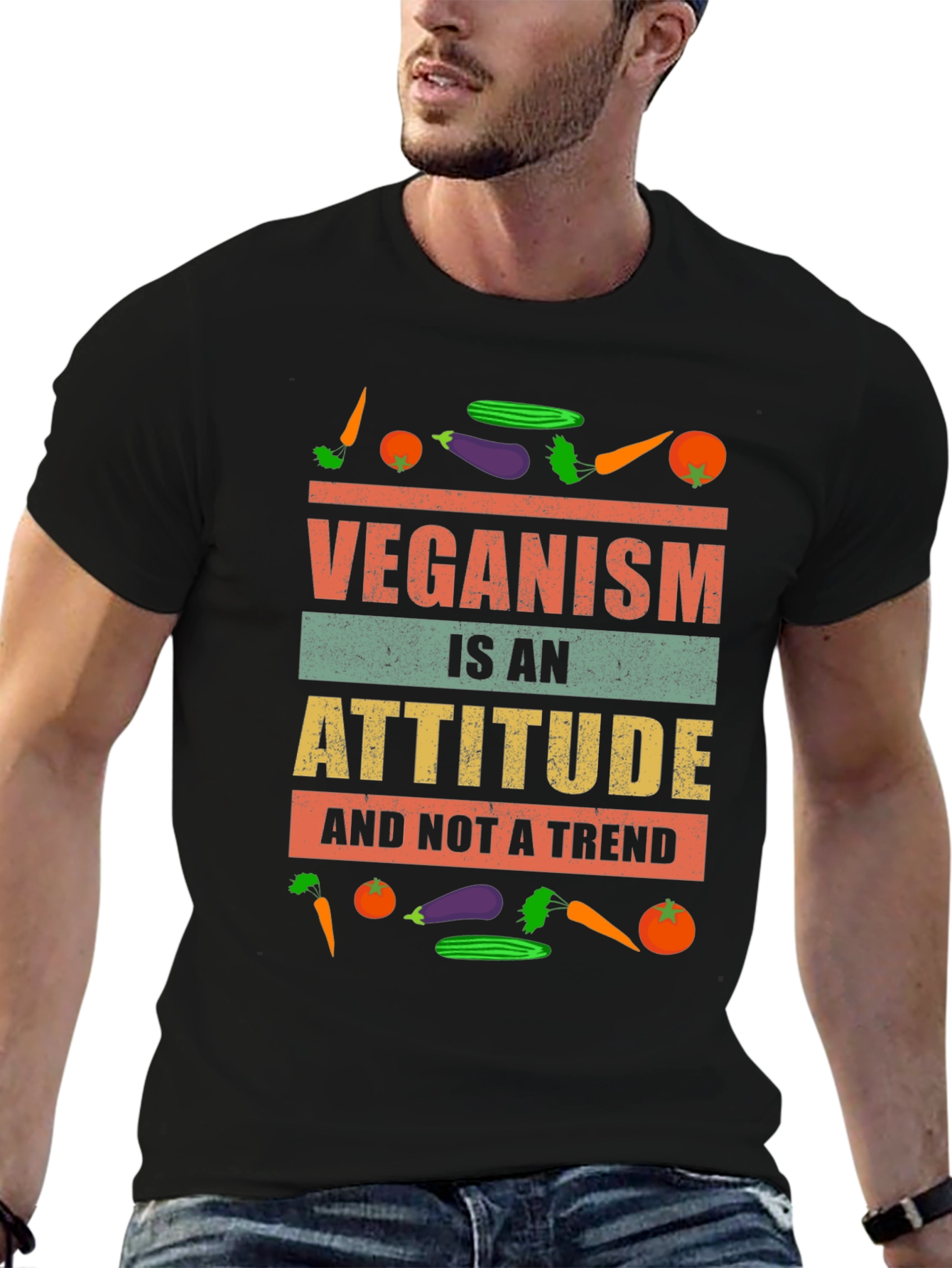 Veganism Attitude T-Shirt -  Unisex Black Tee