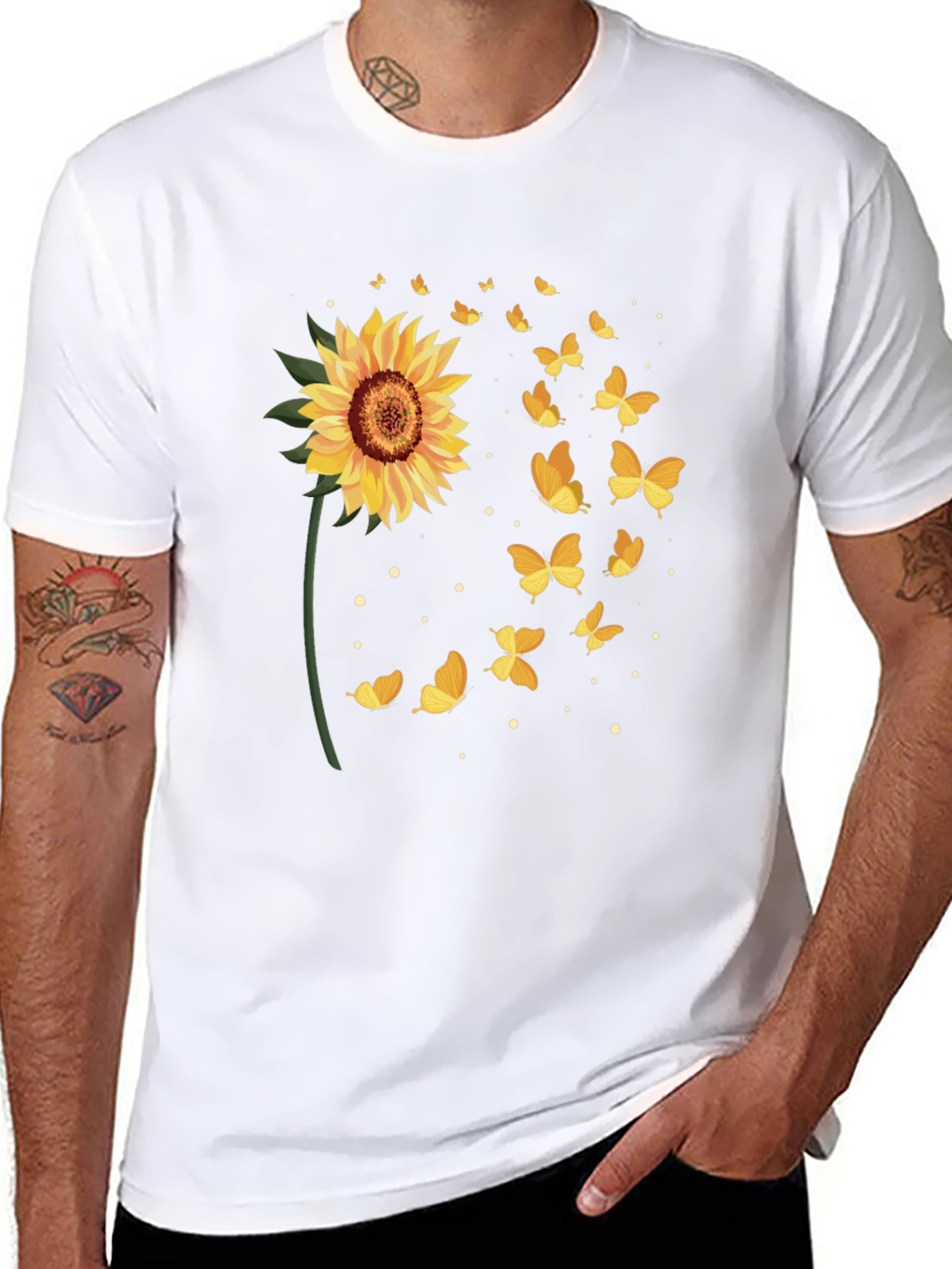 Sunflower Butterfly Graphic Tee