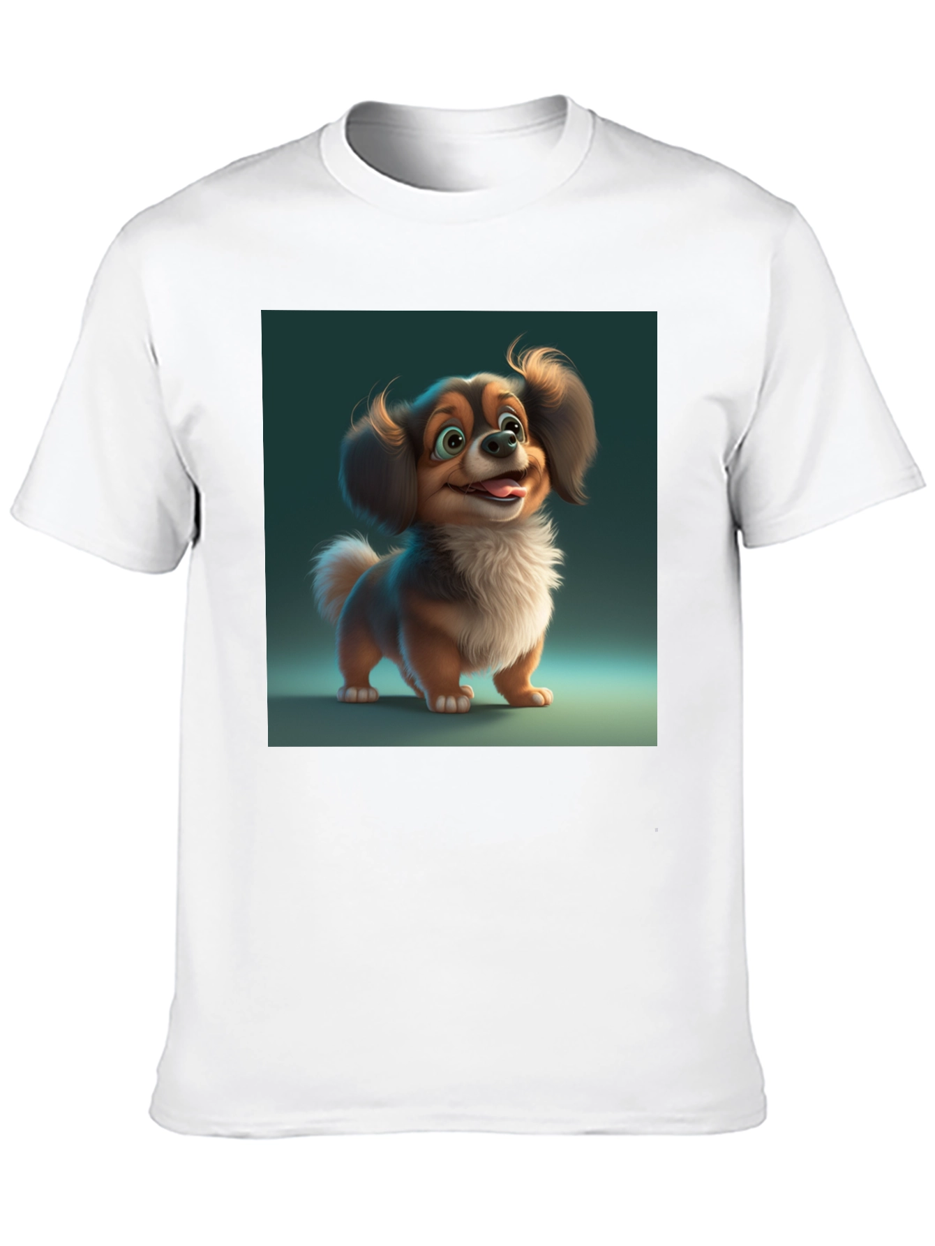 Cartoon Dog Graphic Tee - Soft Cotton Black T-Shirt