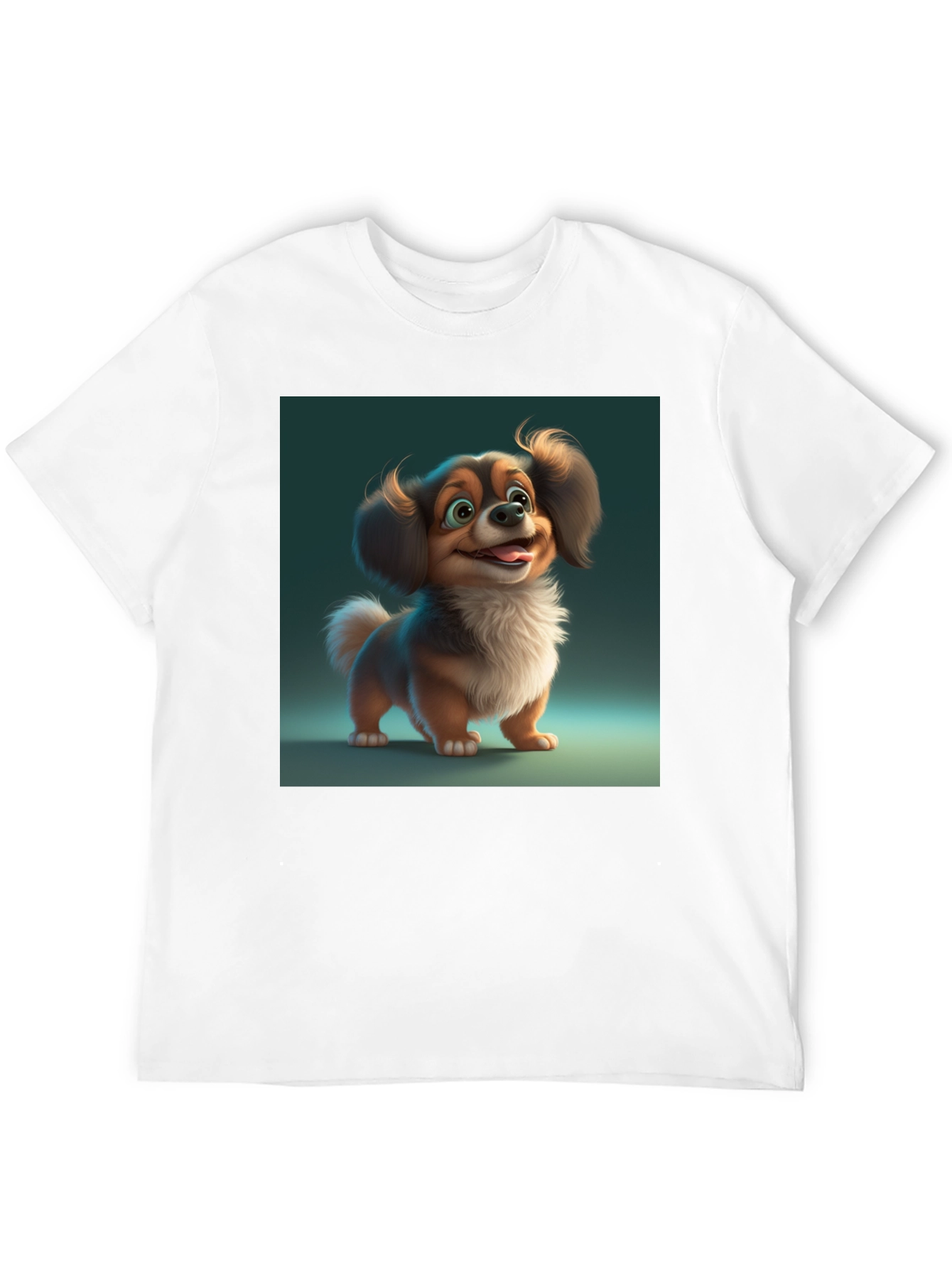 Cartoon Dog Graphic Tee - Soft Cotton Black T-Shirt