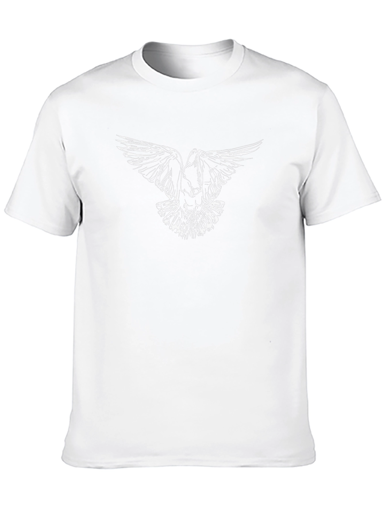 Black T-Shirt with White Dove Graphic