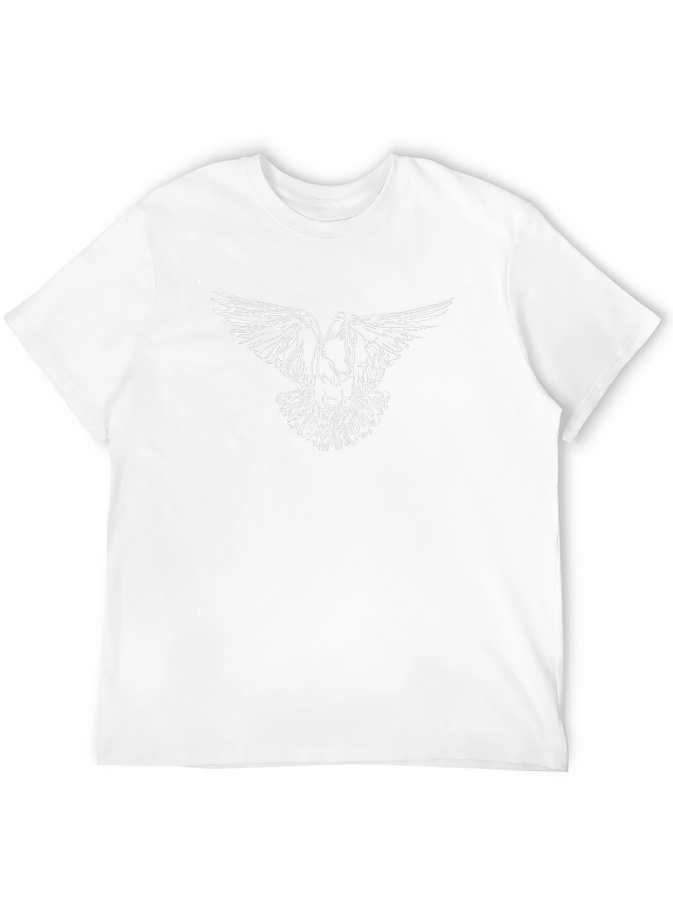 Black T-Shirt with White Dove Graphic