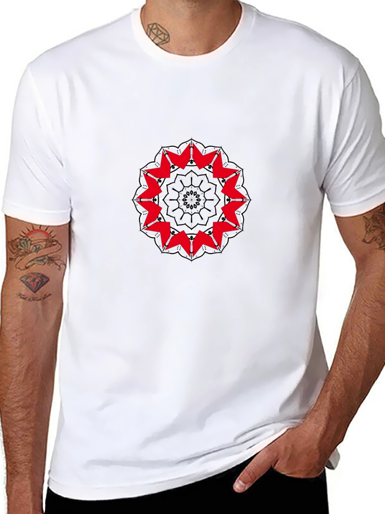Abstract Mandala Graphic Black T-Shirt