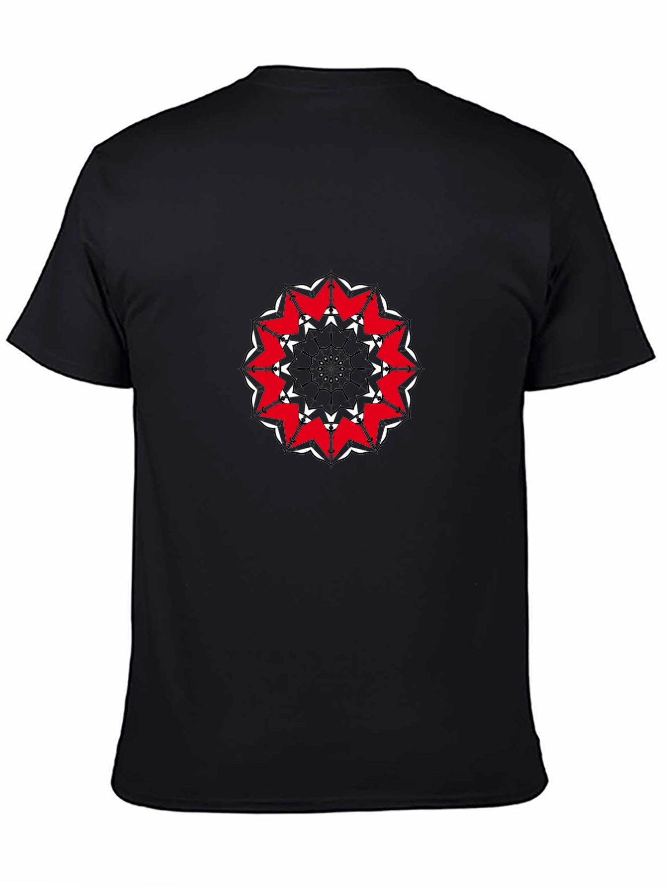 Abstract Mandala Graphic Black T-Shirt