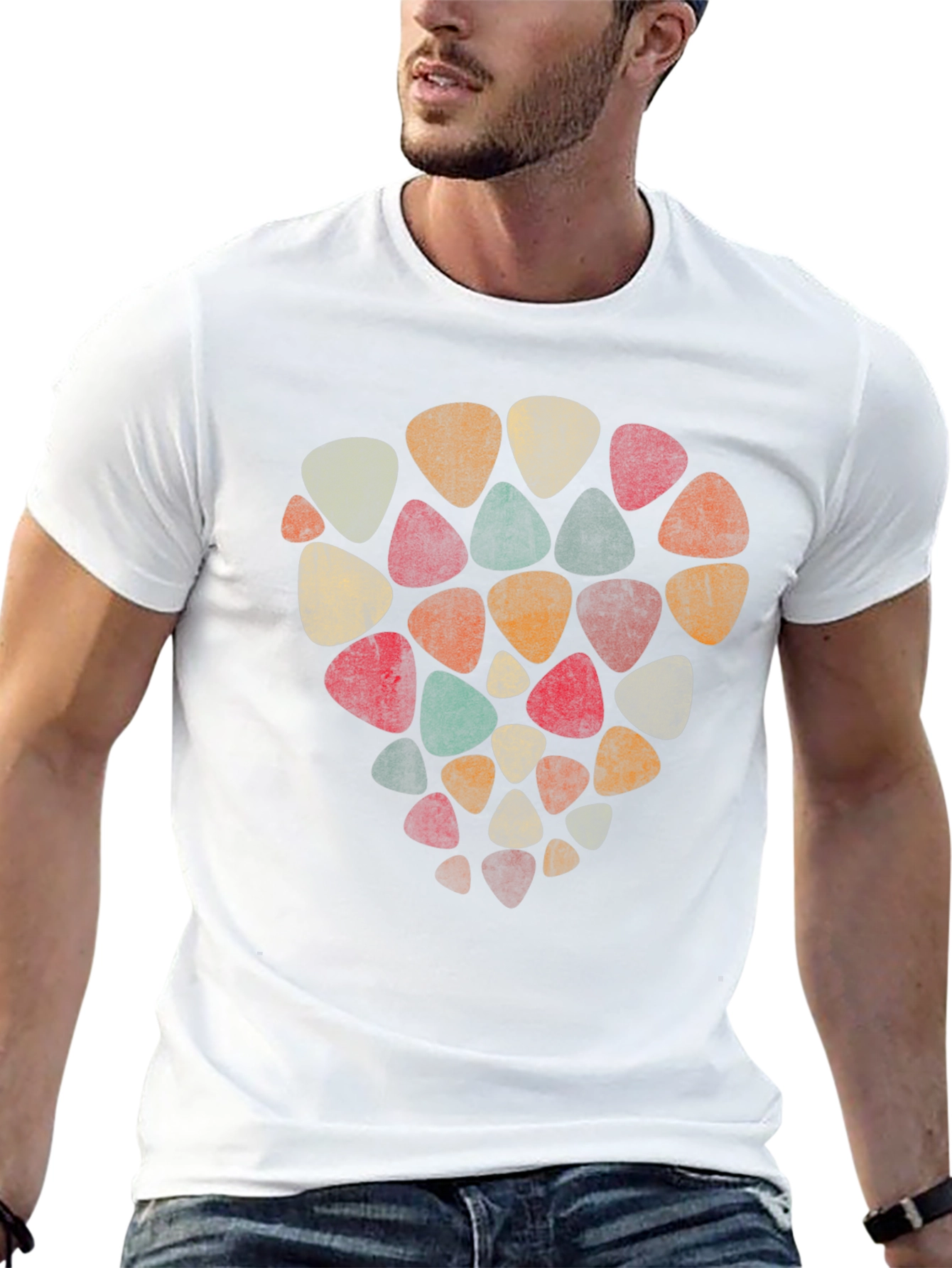 Retro Guitar Pick T-Shirt - Musical Style