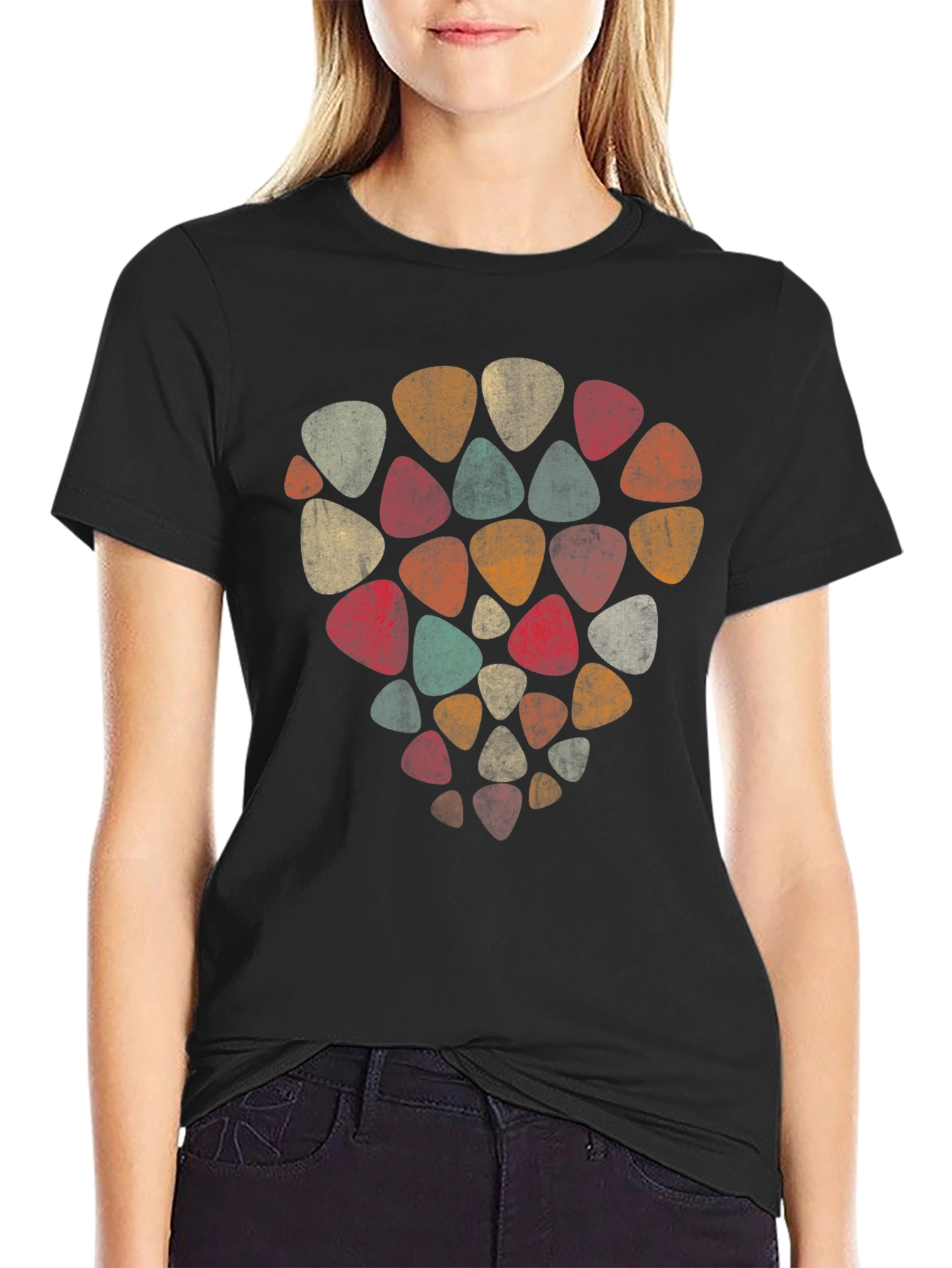 Retro Guitar Pick T-Shirt - Musical Style
