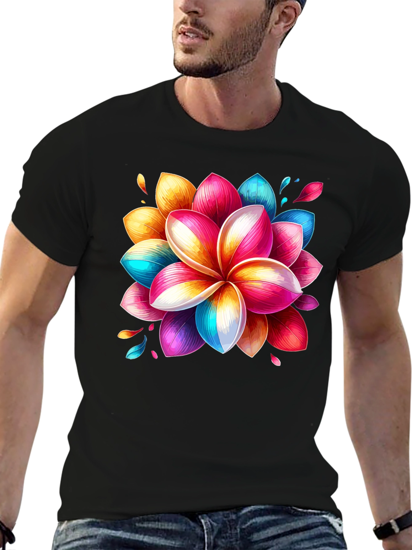 Floral Burst Graphic Tee - Vivid Design