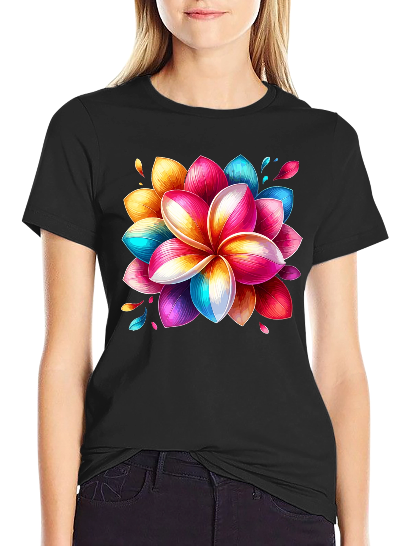 Floral Burst Graphic Tee - Vivid Design