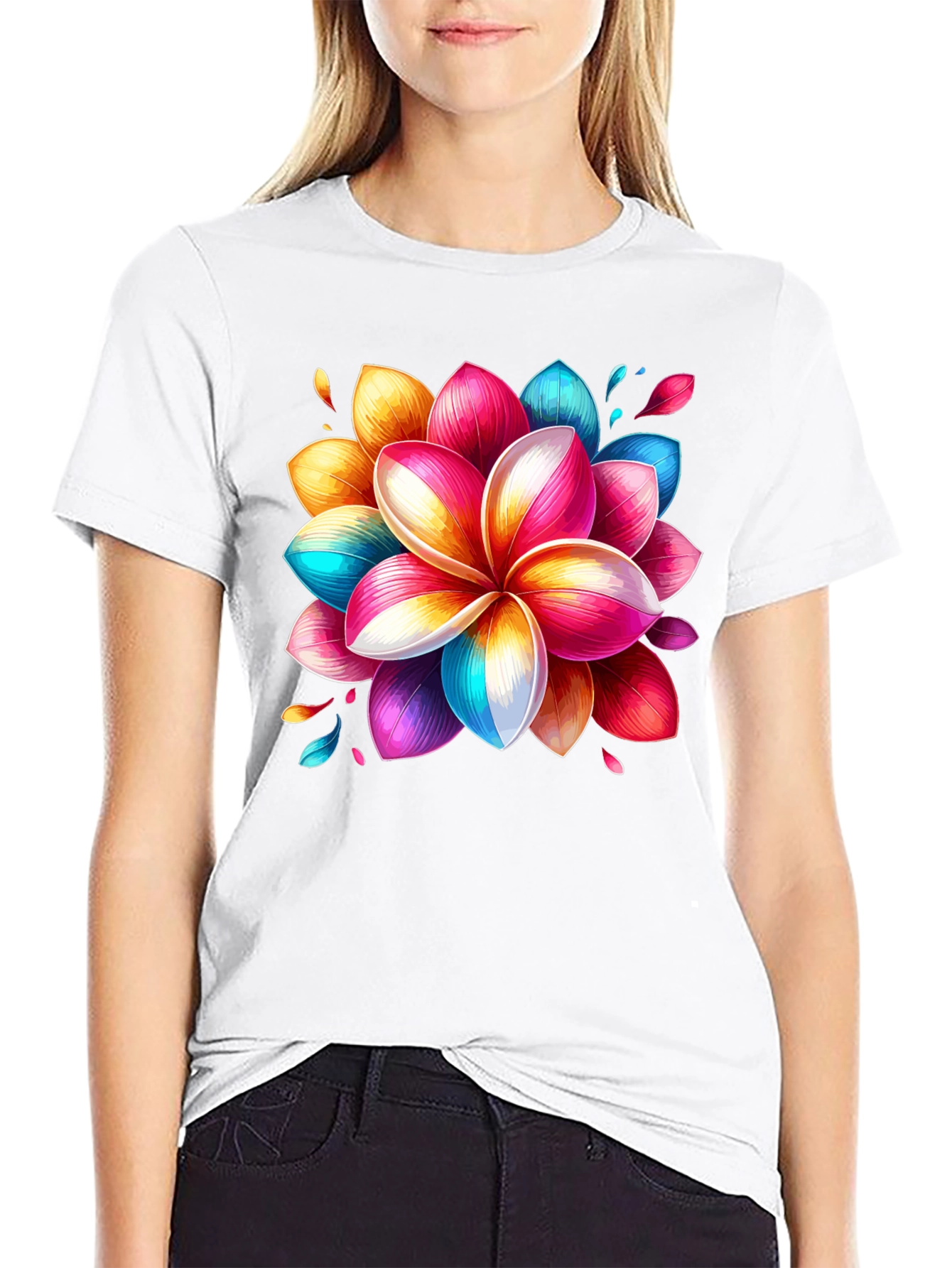 Floral Burst Graphic Tee - Vivid Design