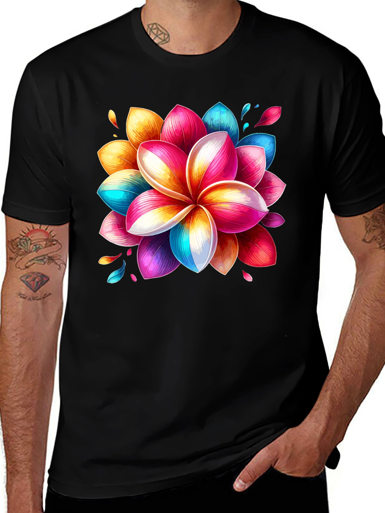 Floral Burst Graphic Tee - Vivid Design