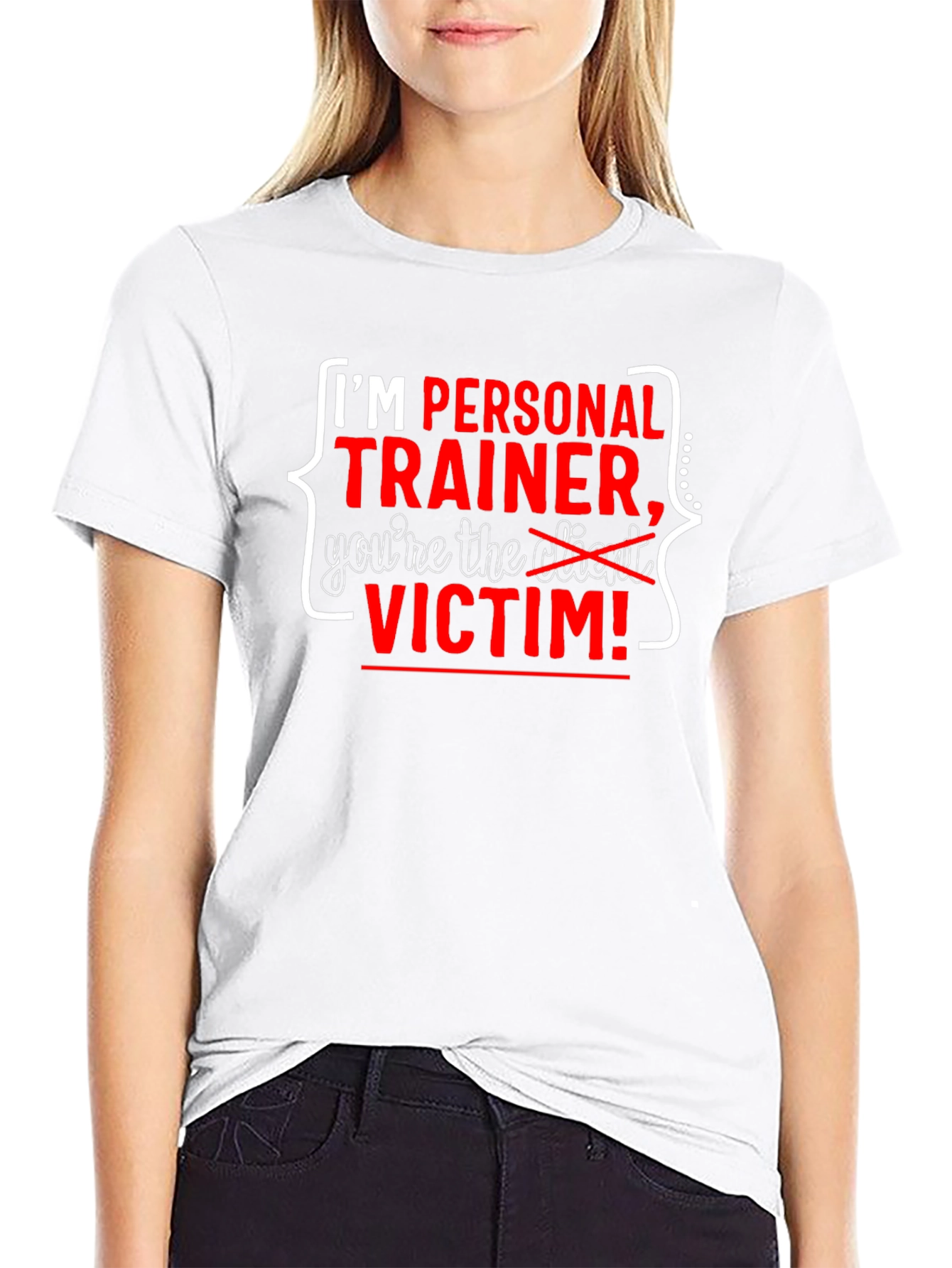 Personal Trainer Victim T-Shirt Funny Workout Tee