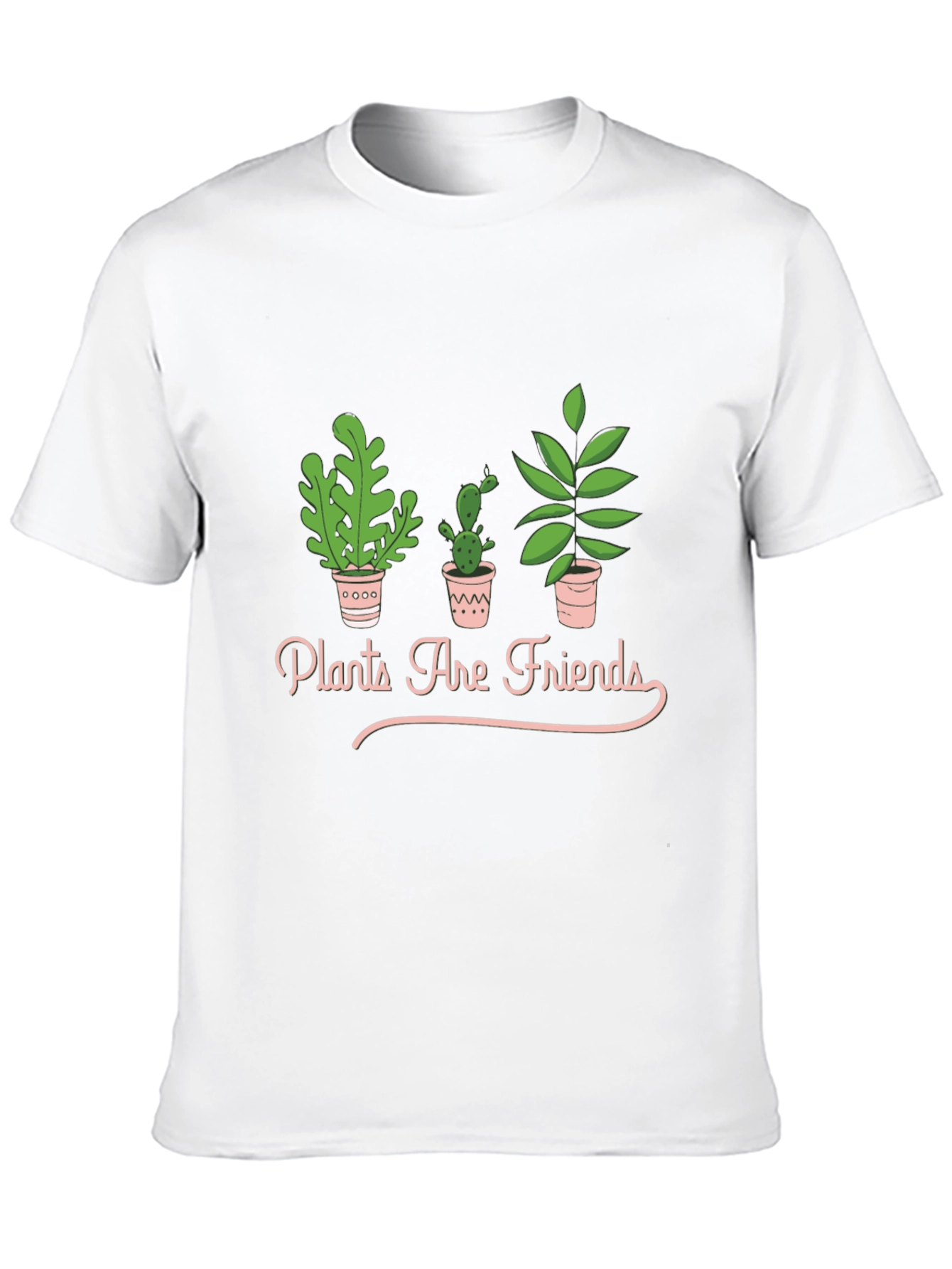 Plants Are Friends Graphic Tee - Black Cotton T-Shirt