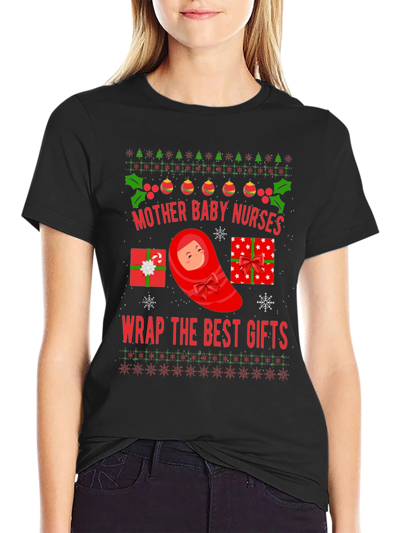 Mother Baby Nurses Christmas T-Shirt