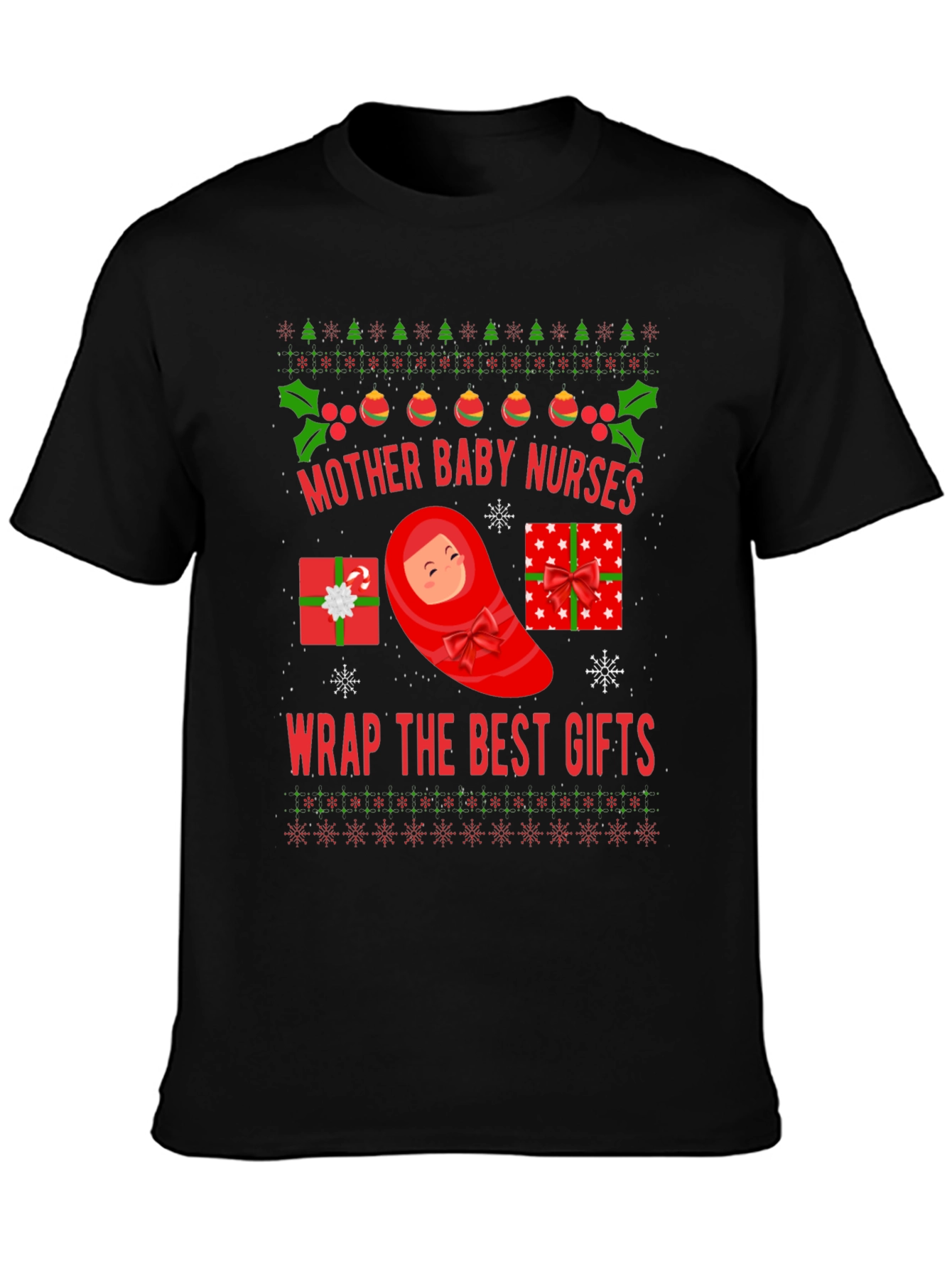 Mother Baby Nurses Christmas T-Shirt