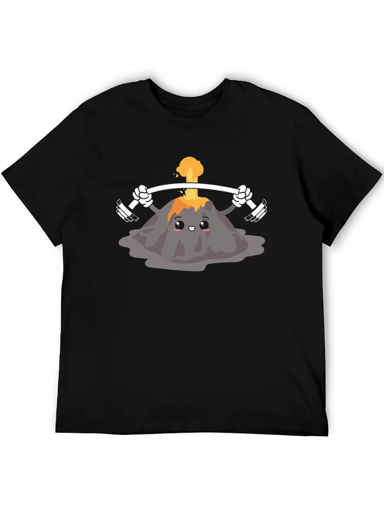 Volcano Lifting Weights Graphic Tee - Black