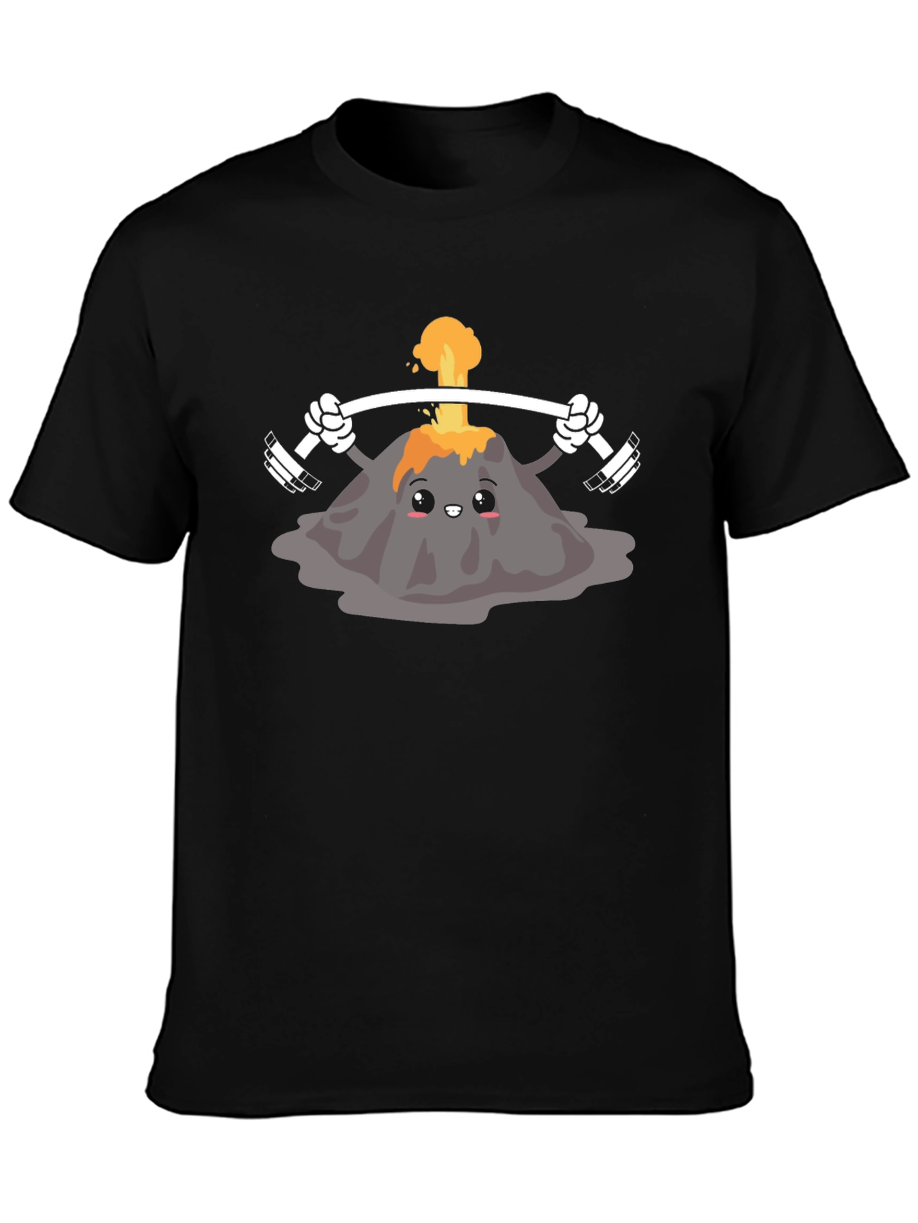 Volcano Lifting Weights Graphic Tee - Black