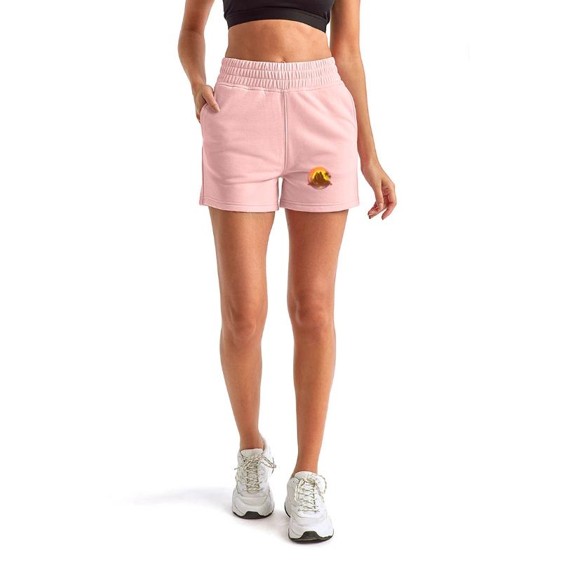 Badge with tropical volcano scenery and palm trees