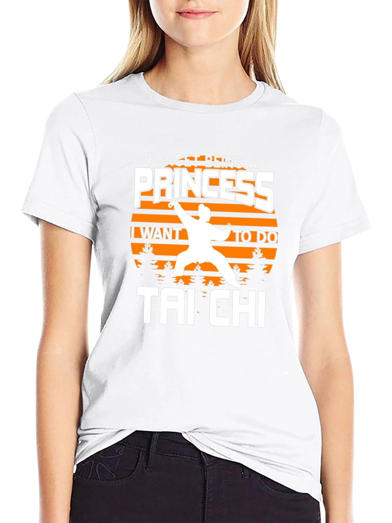 Tai Chi Princess Graphic Tee - Black Cotton