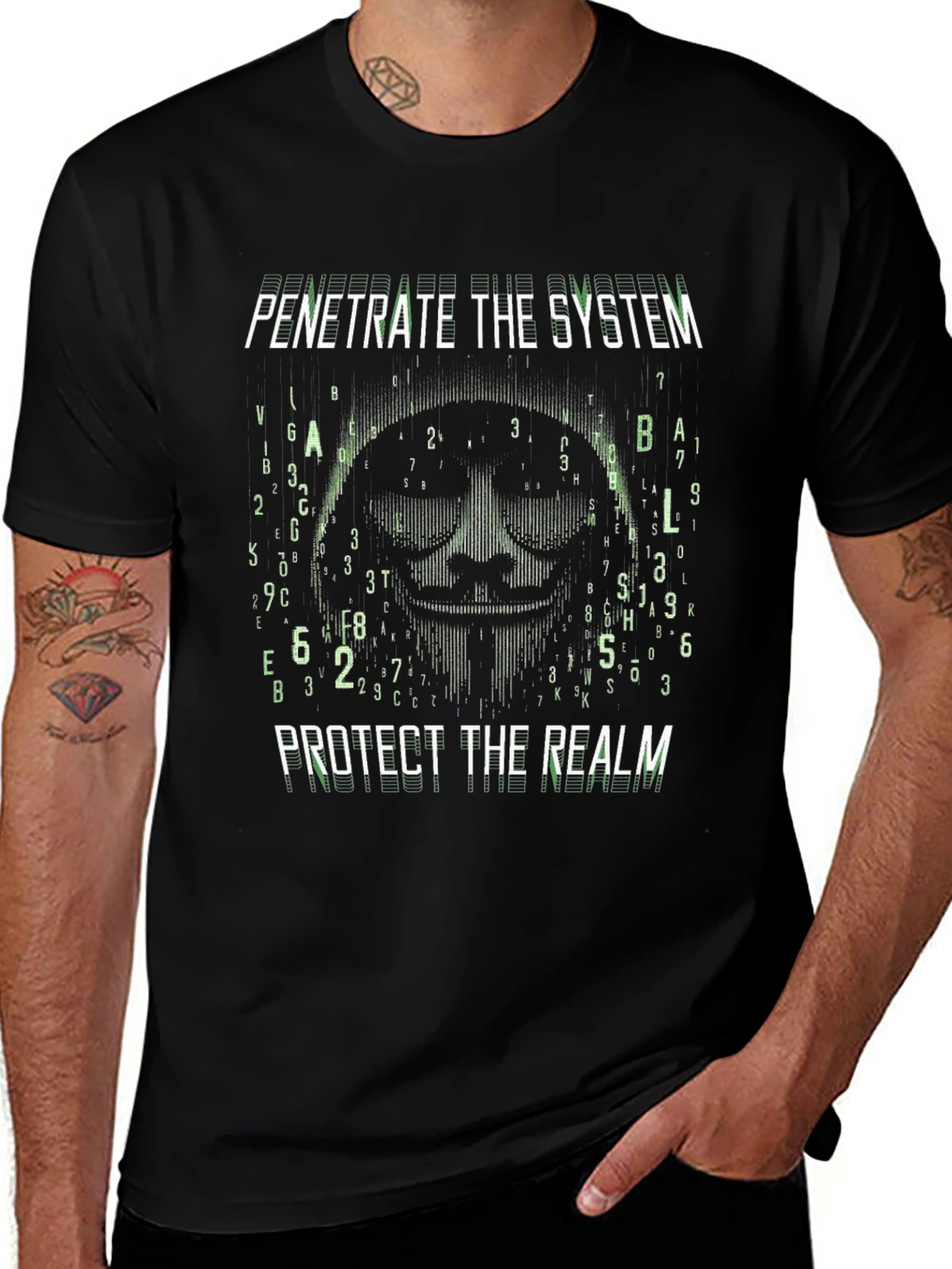 Penetrate The System Protect The Realm Graphic T-Shirt