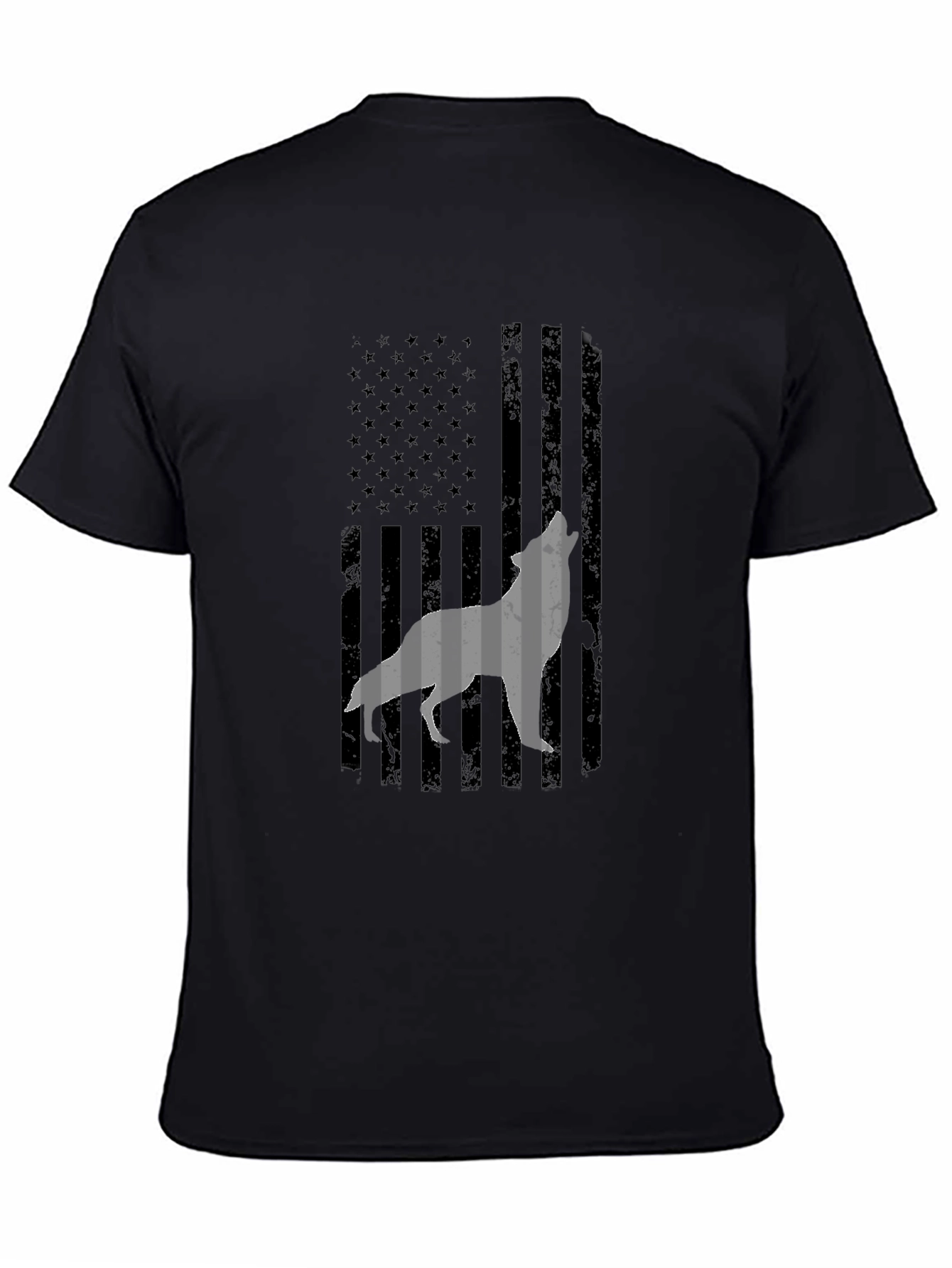 Wolf American Flag Graphic Tee - Patriotic Style