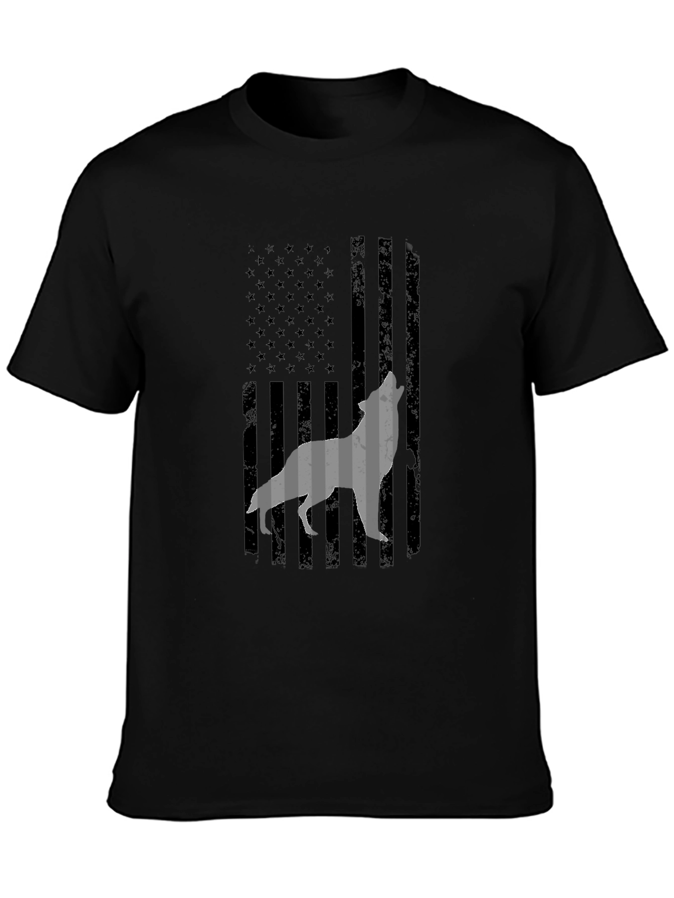 Wolf American Flag Graphic Tee - Patriotic Style