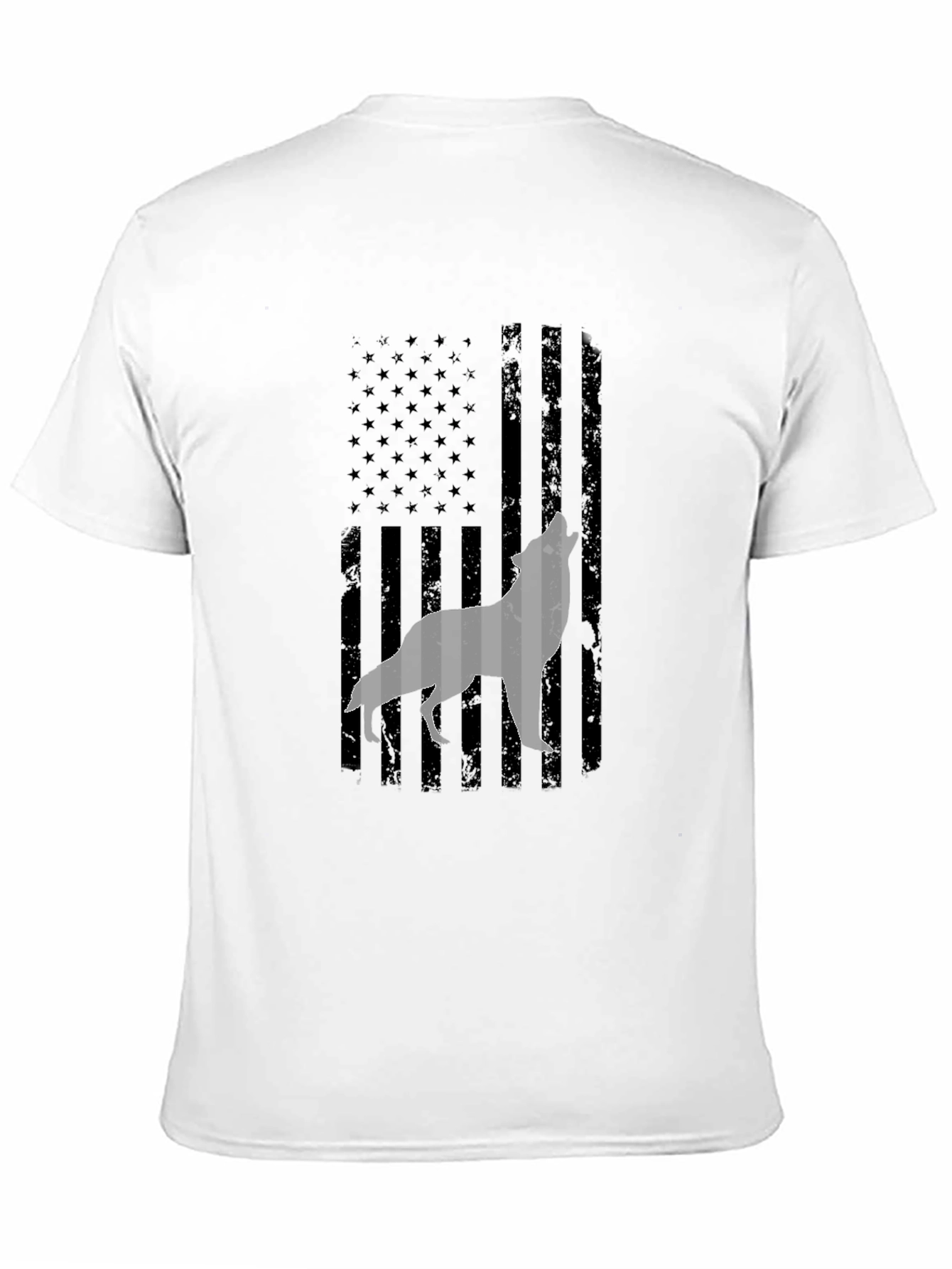 Wolf American Flag Graphic Tee - Patriotic Style