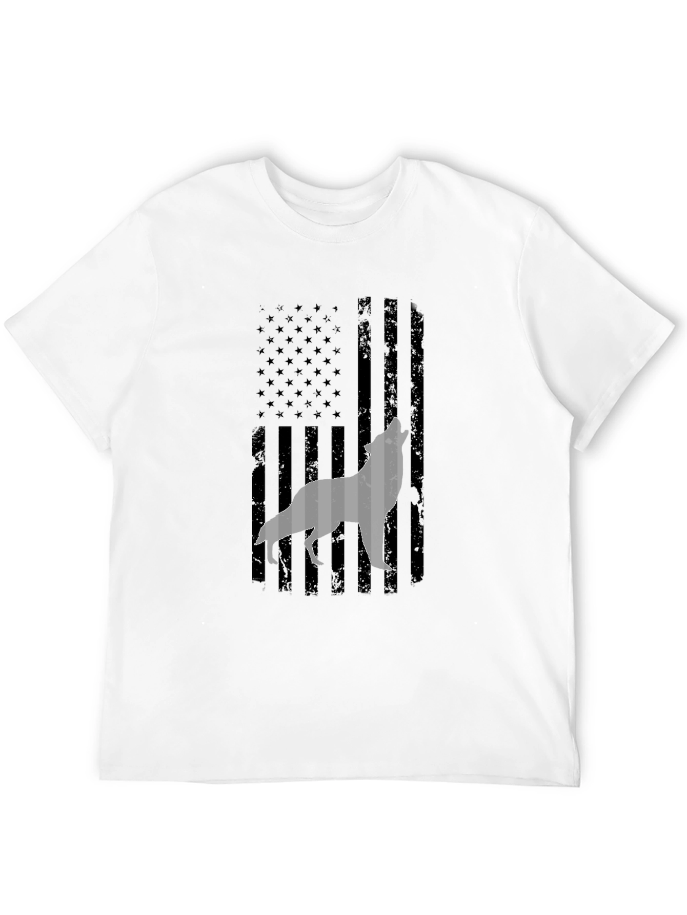 Wolf American Flag Graphic Tee - Patriotic Style