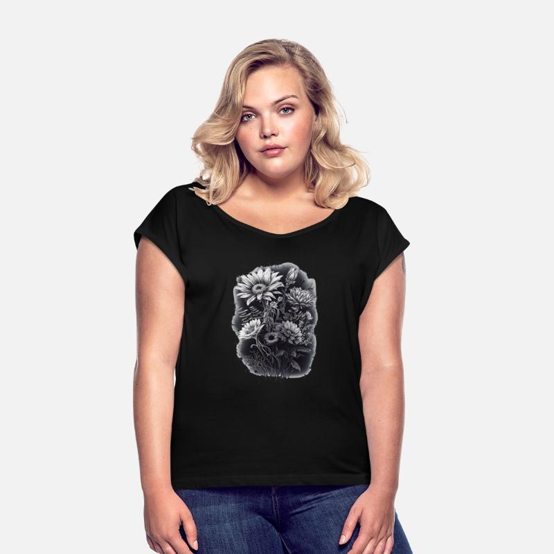 Black Flowers: Romantic Love - Gift T-Shirt