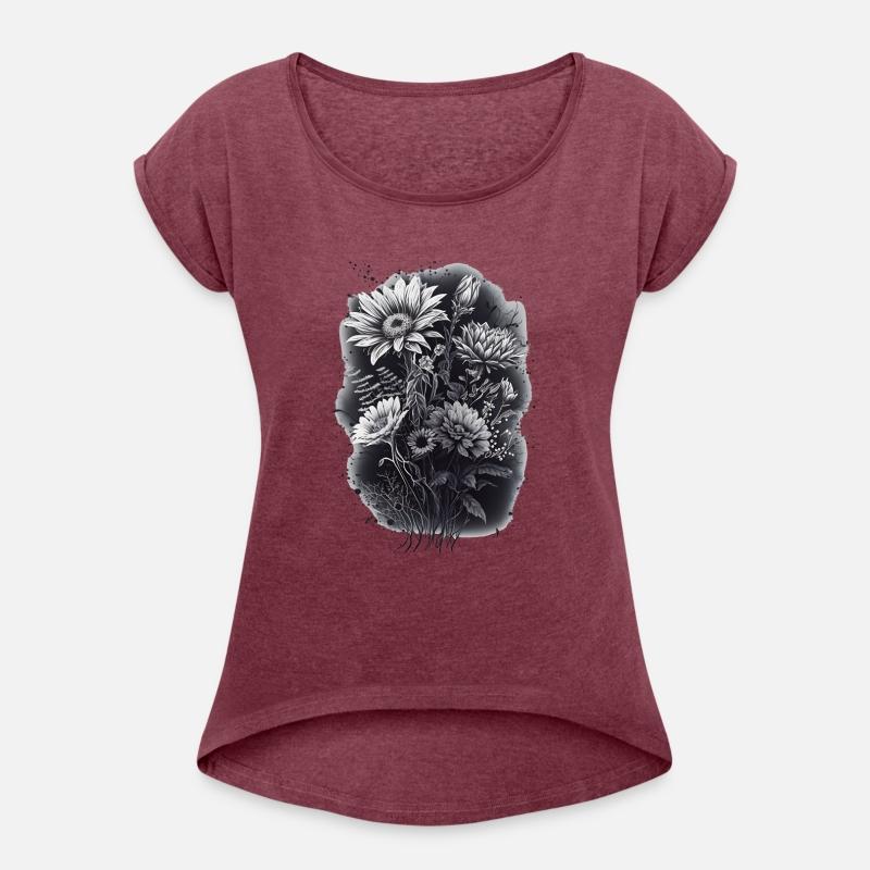 Black Flowers: Romantic Love - Gift T-Shirt