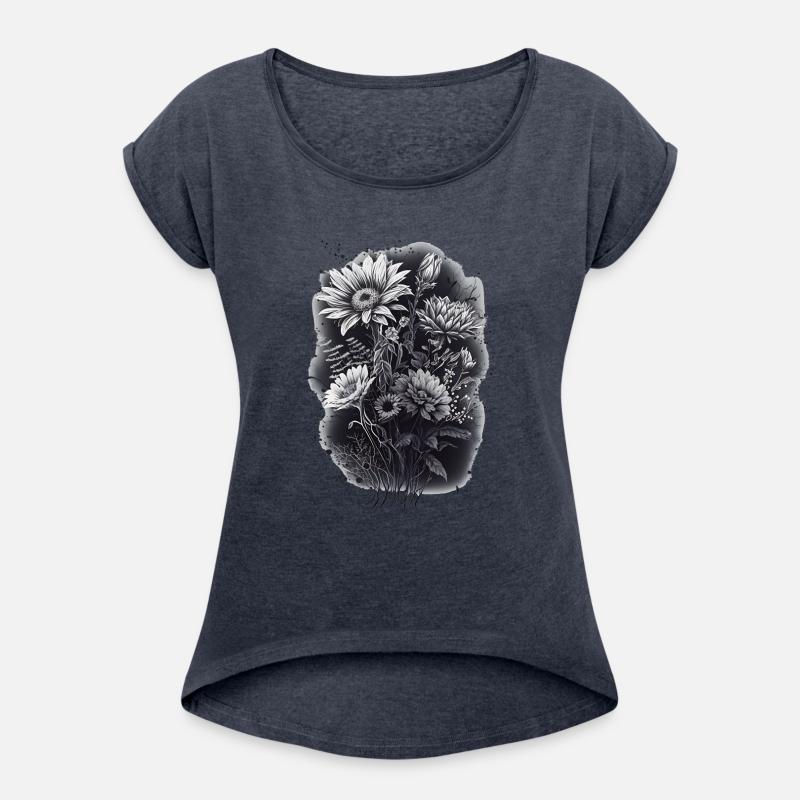 Black Flowers: Romantic Love - Gift T-Shirt