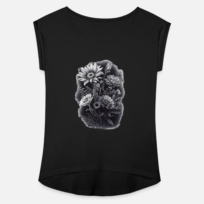 Black Flowers: Romantic Love - Gift T-Shirt