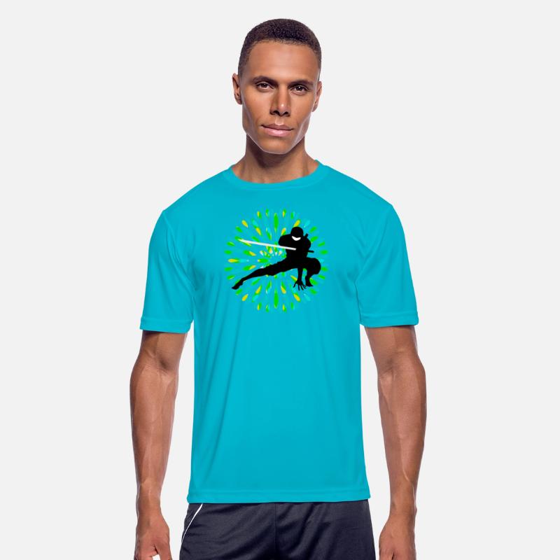 Black Ninja And Green Firework, Japan Vibes.