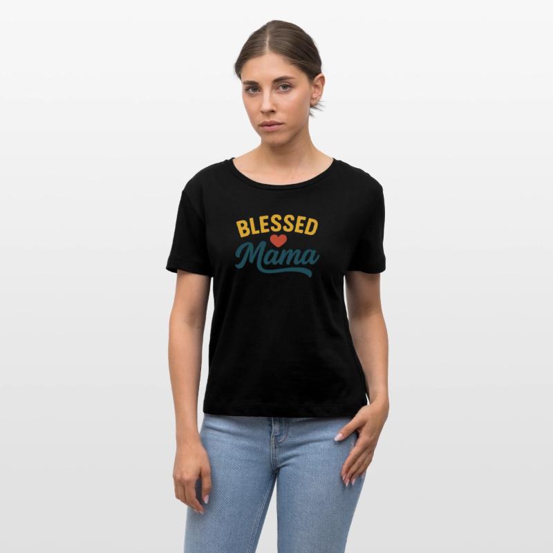 Blessed Mama Heart Tee Design