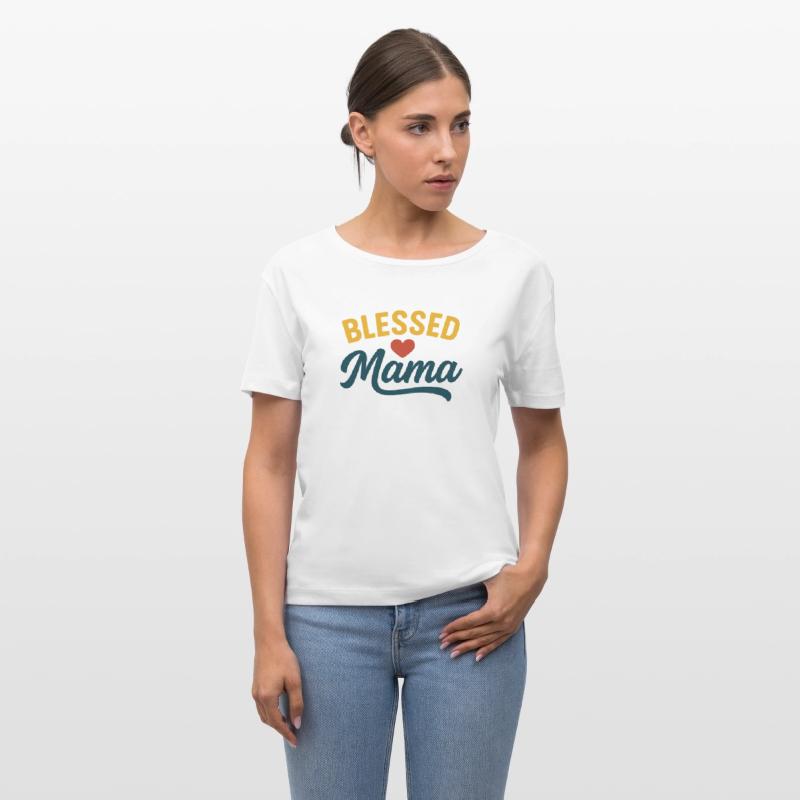 Blessed Mama Heart Tee Design