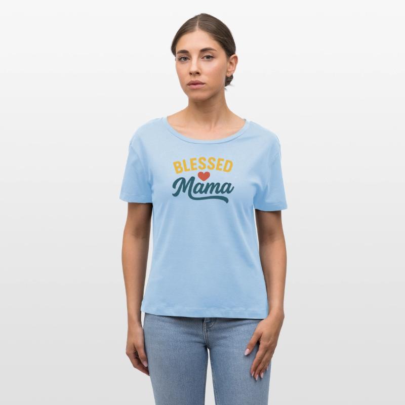 Blessed Mama Heart Tee Design