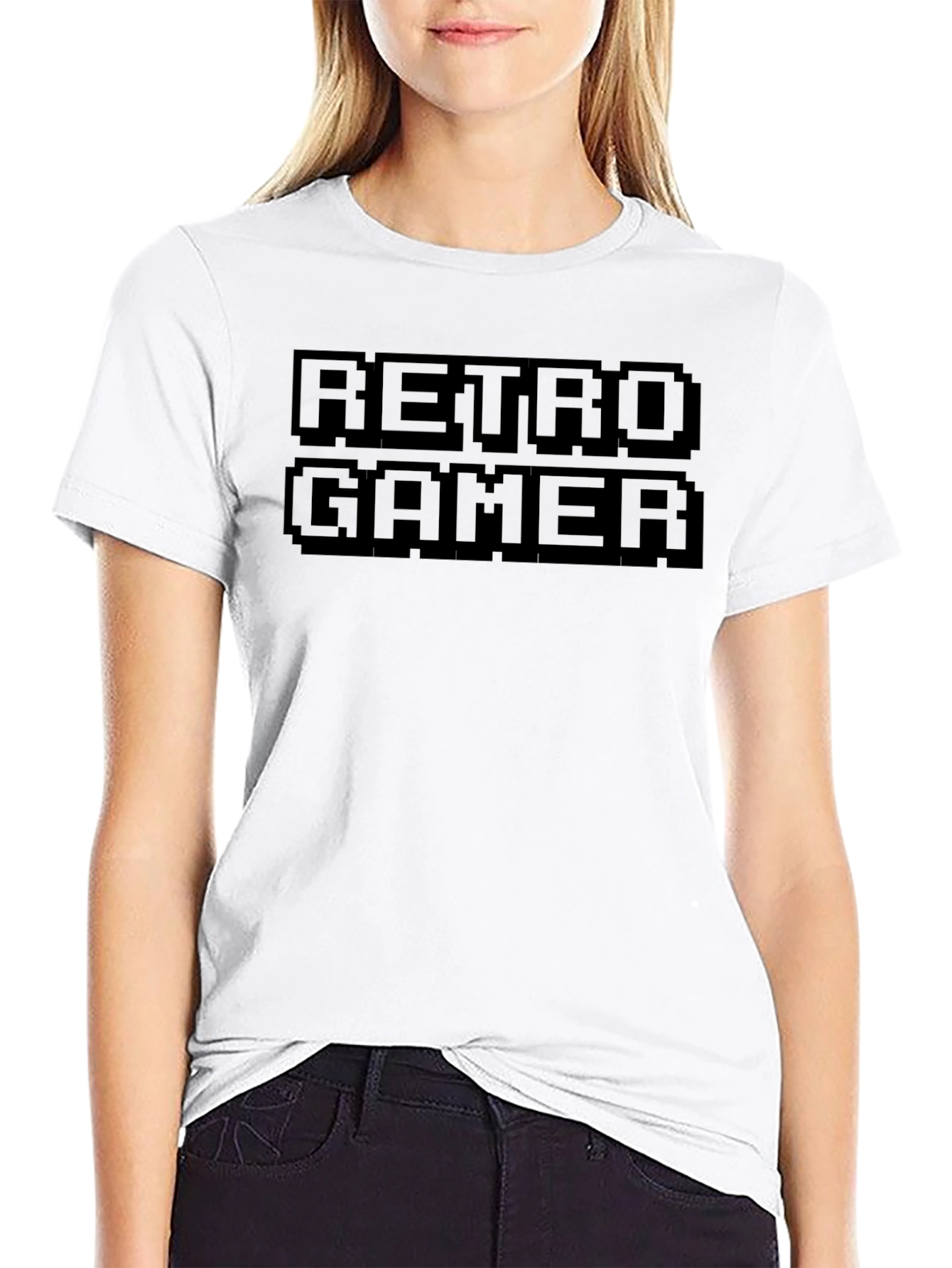 Retro Gamer Black Crew Neck T-Shirt