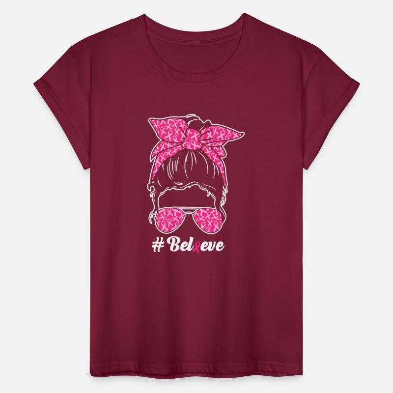 Breast Cancer Awareness Messy Bun