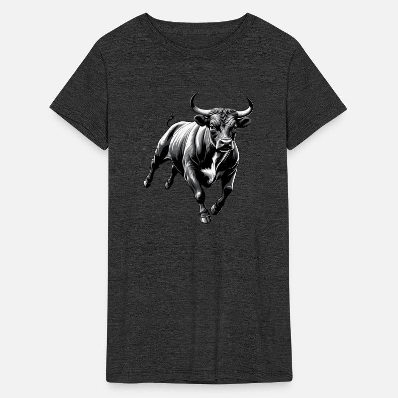 bull animal jumping T shirt design