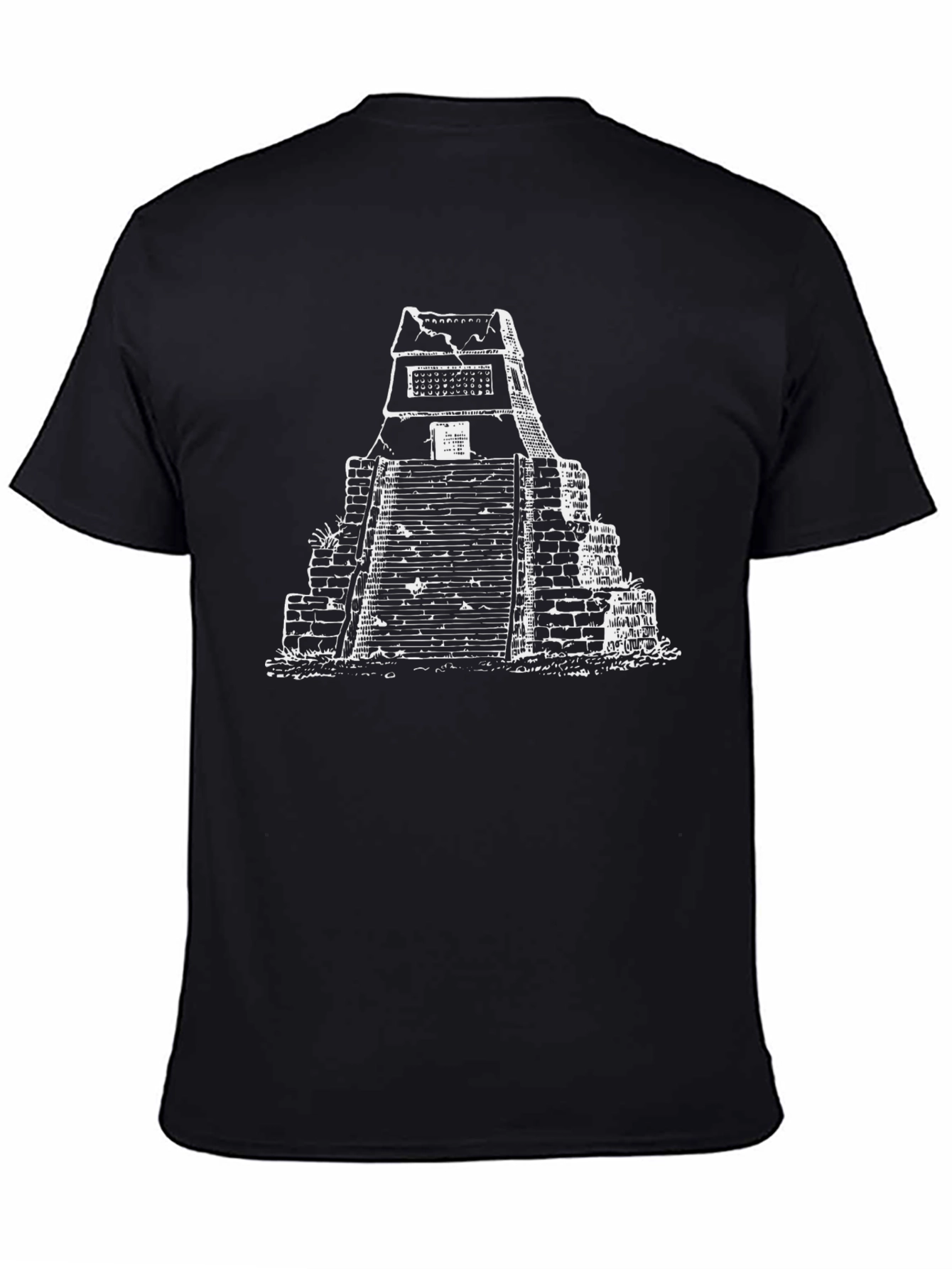 Mayan Pyramid Graphic Tee - Black Casual Shirt