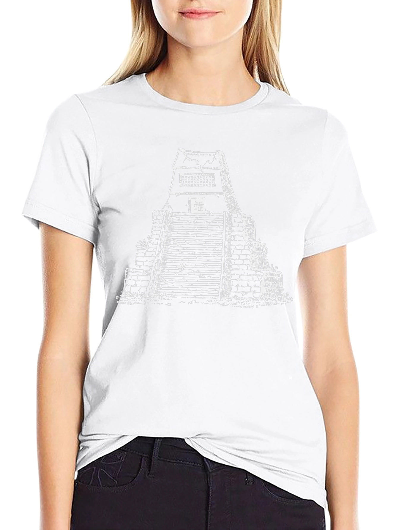 Mayan Pyramid Graphic Tee - Black Casual Shirt